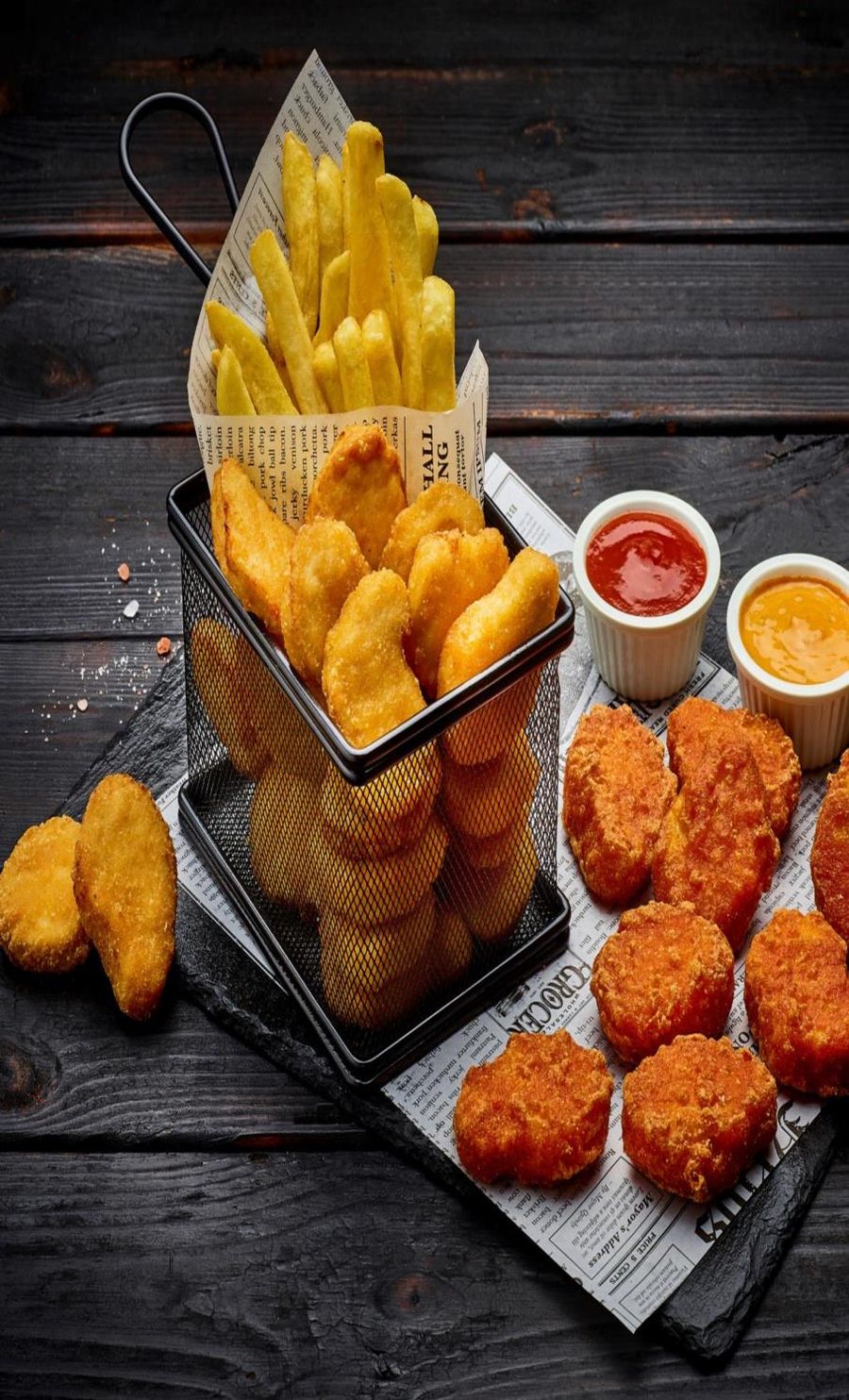 Serviervorschlag Hähnchen-Nuggets Tempura